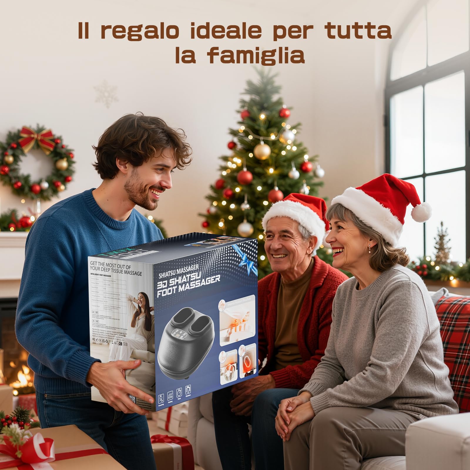 Massaggiatore Plantare Shiatsu Riscaldato, Fino a EU 46 | Compressione d'Aria, Telecomando, Modalità Multiple, Per Ufficio e Relax a Casa