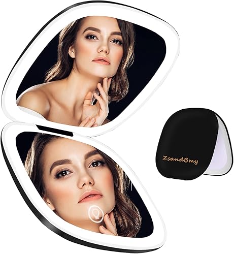 ZsandBmy Espejo compacto con luz espejo de maquillaje iluminado de viaje recargable aumento de 1x10x 3 ajustes de luz brillo regulable espejo disponible en Yaxa Guatemala