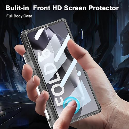 Miniatura 128 de DOOTOO - Funda para Samsung Galaxy Z Fold 6 con soporte de anillo, Z Fold6 S Pen con soporte y cubierta deslizante para cámara y protector