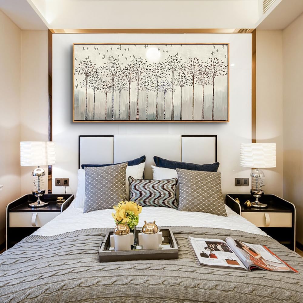 Wapluam Framed Canvas Wall Art For Living Room Wall Decoration Office Pictures Artwork Large Wall Decor For Bedroom Scenery Abstract Wall Painting Home Decor Wood Framed Ready to Hang 20" x 40"