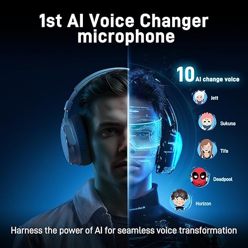 Miniatura 4 de MAONO Micrófono inalámbrico para juegos para PC, micrófono USB de condensador con software de cambio de voz AI, cancelación de ruido de 3 niveles,