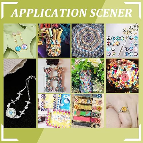 Miniatura 6 de PH PandaHall Cabujones de cristal de trébol de 0.472 pulgadas, cabujones del día de San Patricio, azulejos de cuatro hojas, cúpula de cristal, media