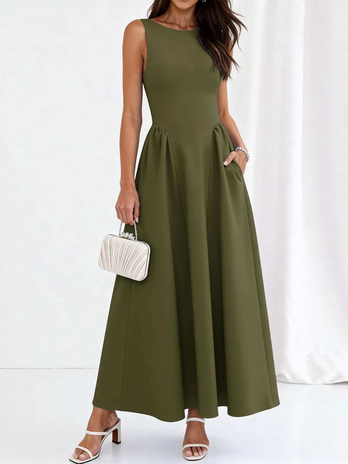 PRETTYGARDEN Summer Sleeveless Maxi Dresses for Women 2026 Elegant Classy A Line Tank Formal Midi Long Wedding Guest Dress - Image 5