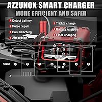 Vista 6 de 12V 24V Car Battery Charger & Engine Starter, 0-50A Automatic Battery Maintainer, 250 Cranking Amps, Jump Starter & Smart Trickle Charger