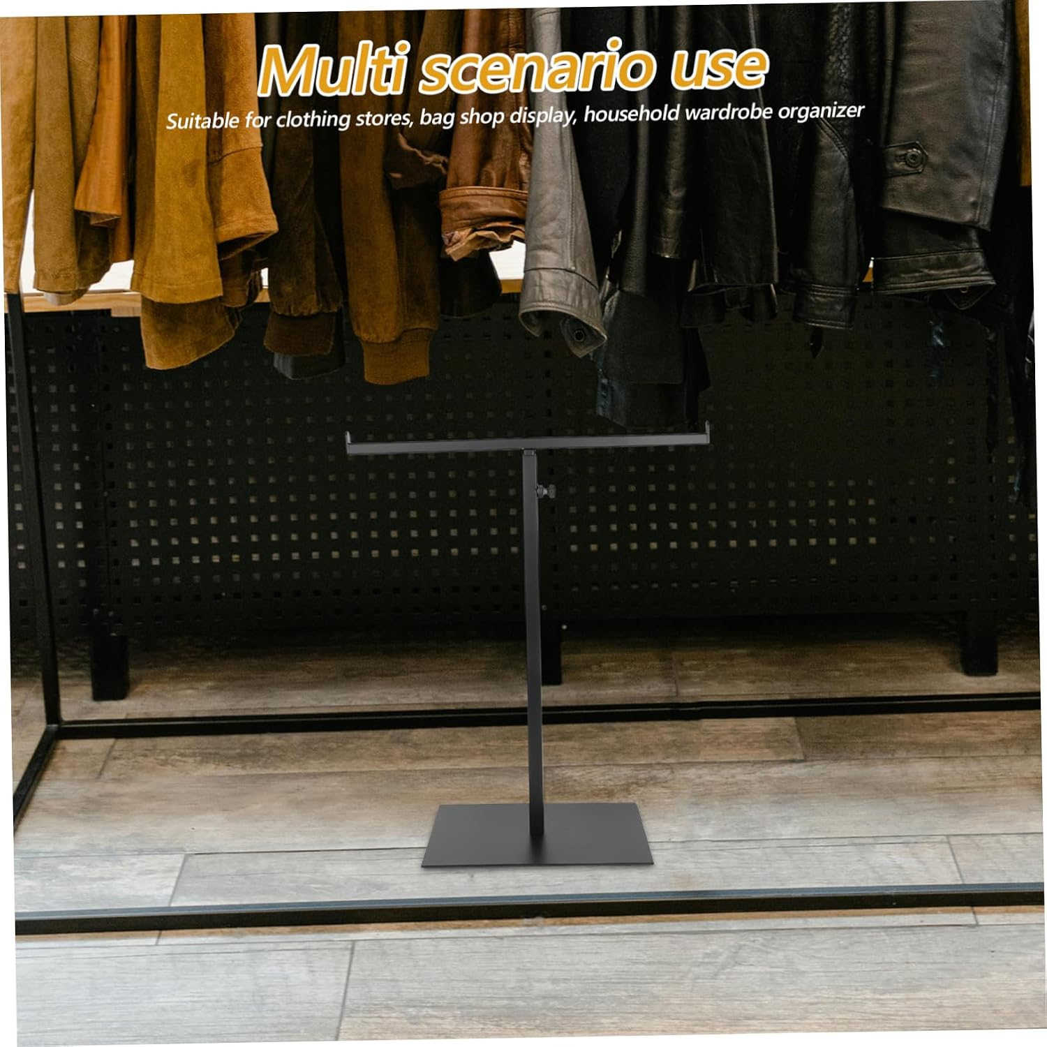 ULTECHNOVO Adjustable Height Shaped Handbag Display Rack Stainless Steel Purse Hanger for Crossbody Bags for Store Use Space Saving Design
