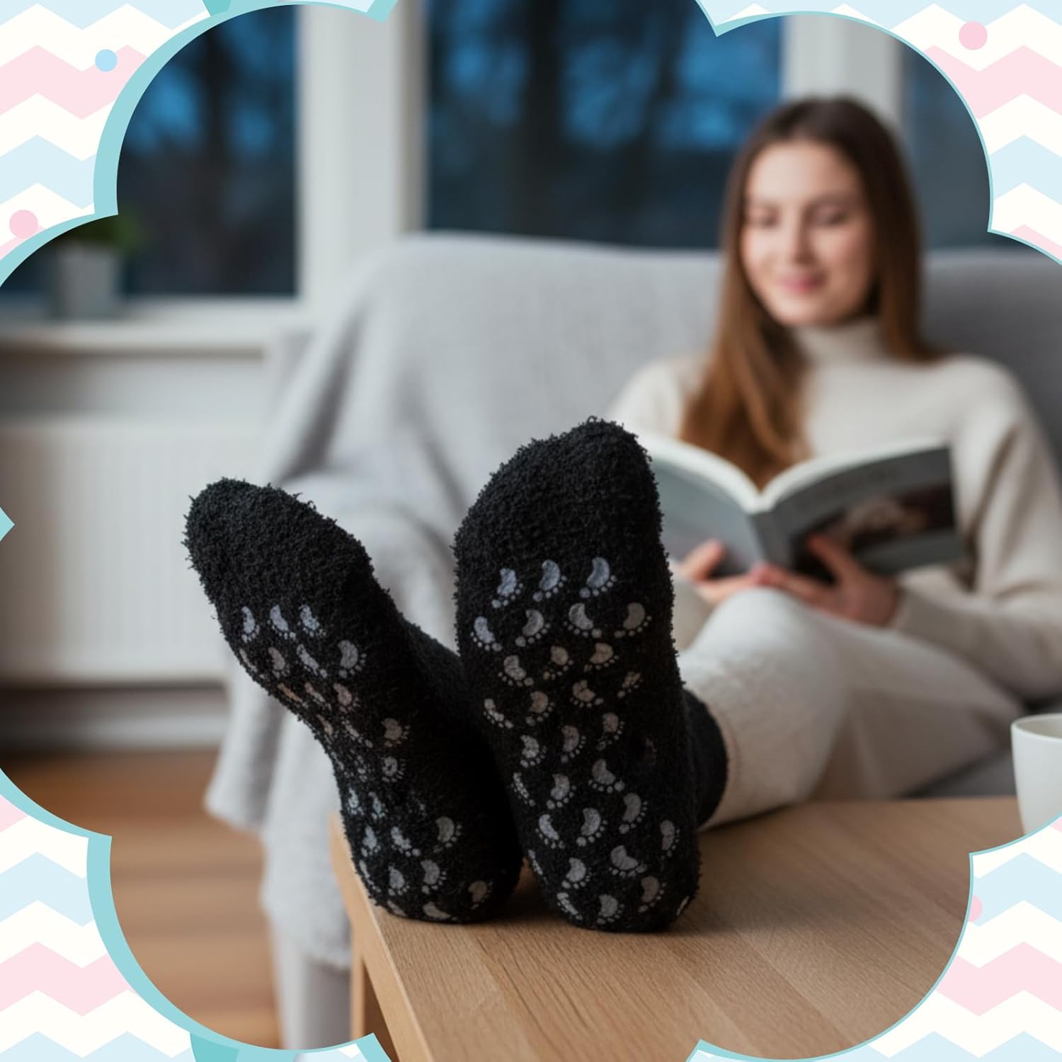 Liitrsh 30 Pack Women Fuzzy Socks Bulk with Grip Winter Warm Fluffy Non Slip Sleeping Sock for Christmas Indoor - Image 7