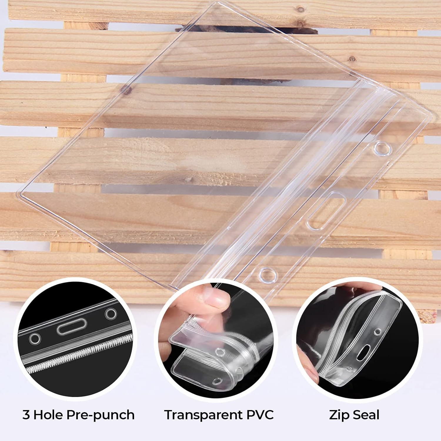 10 Pack-CDC Vaccination Card Protector 4 X 3 Inches Immunization Record Vaccine ID Card Name Tag Badge Holder Clear Vinyl Plastic Sleeve 3 X 4 with Waterproof Type Resealable Zip (10)