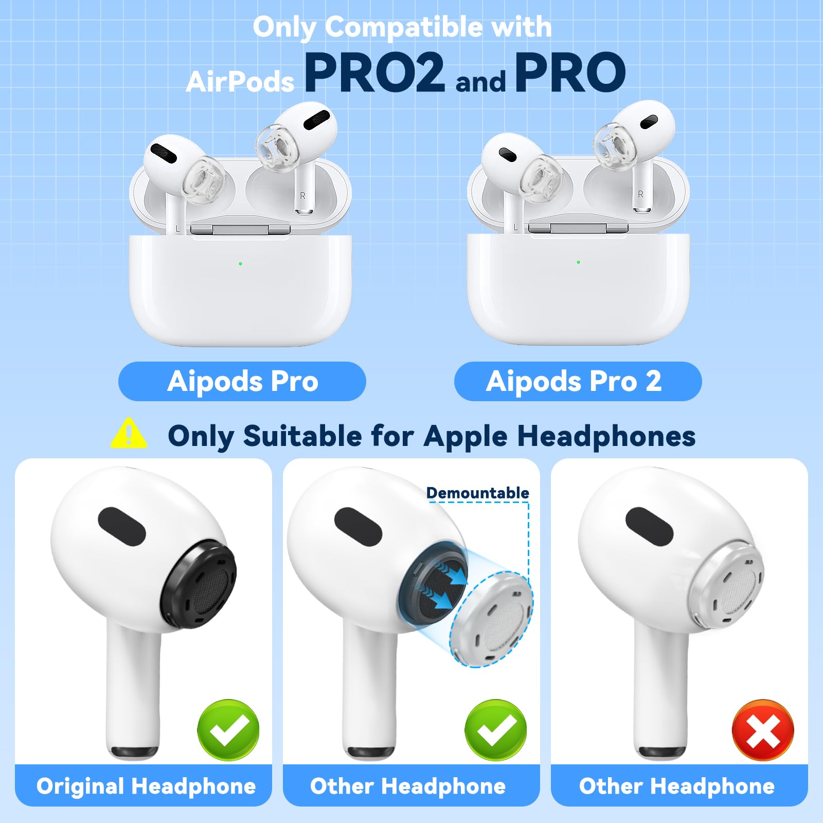 Amazon | Inesore【4組】イヤーピース AirPods Pro 2/1 対応 (XS/S/M/L