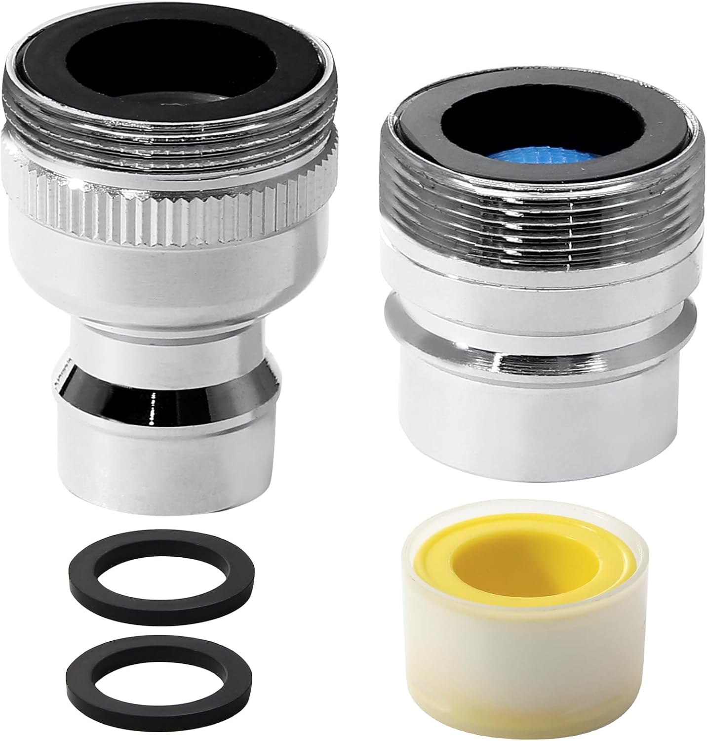 Biaungdo 2 Pack Dishwasher Faucet Adapter, Portable Sink Faucet Aerator Adapter Connection, 15/16-27 Male & 55/64-27 Female for Kitchen/Bathroom