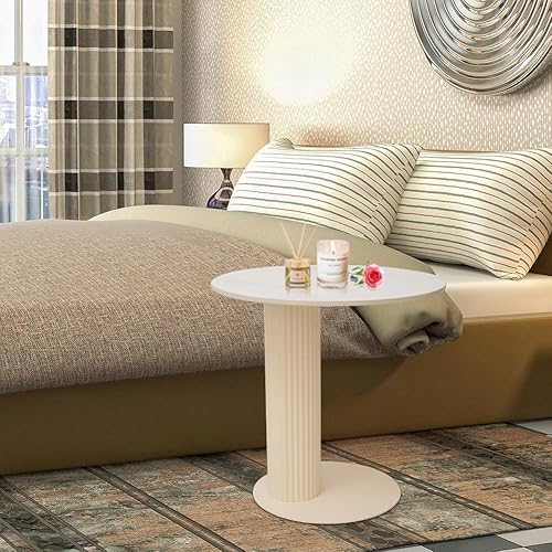 Miniatura 2 de Mesa auxiliar con parte superior de mármol, mesa auxiliar de metal de colum romano, mesa auxiliar moderna para sofá, mesa auxiliar redonda de café