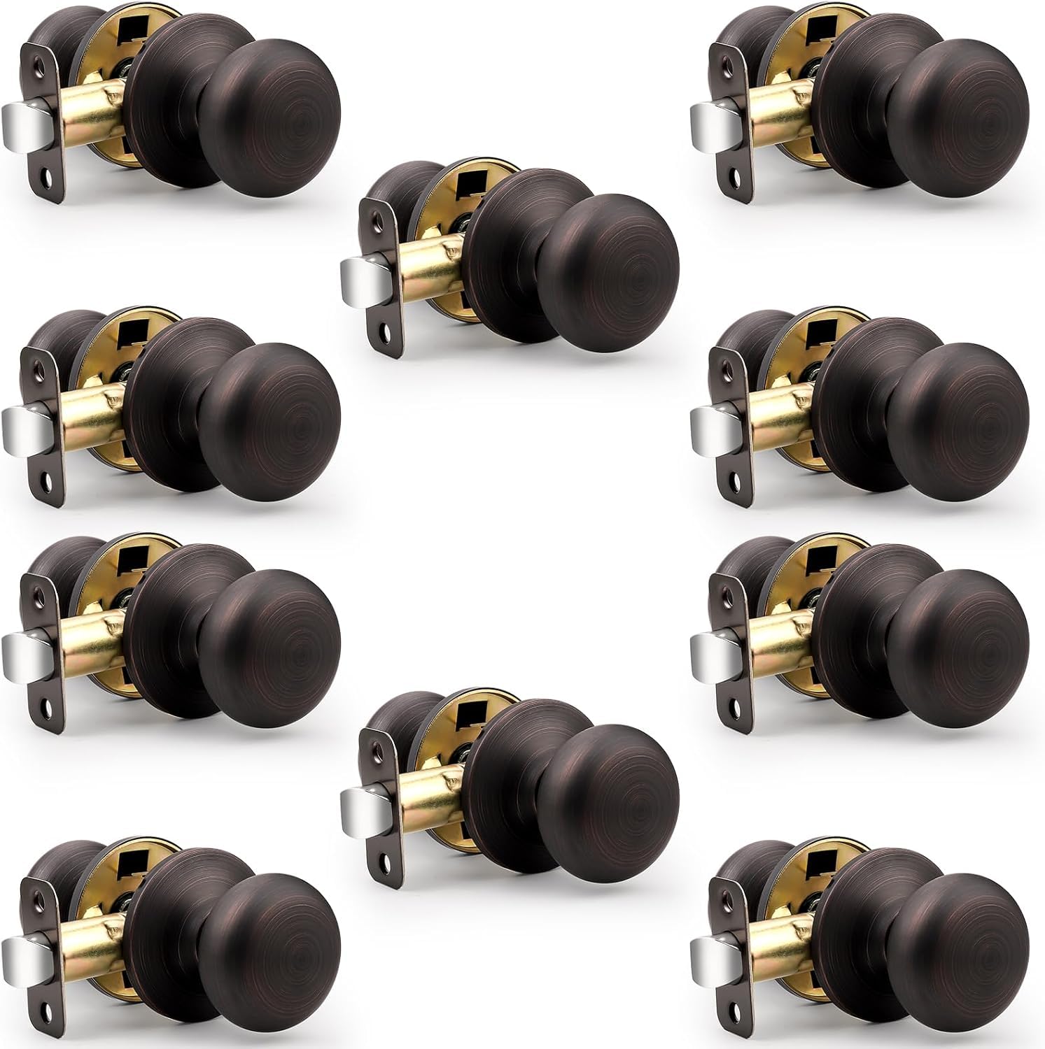 Brushed Nickel Door Knobs - Stainless Steel Interior Passage Knobs -22 Brushed Nickel Door Knobs - Stainless Steel Interior Passage Knobs -22