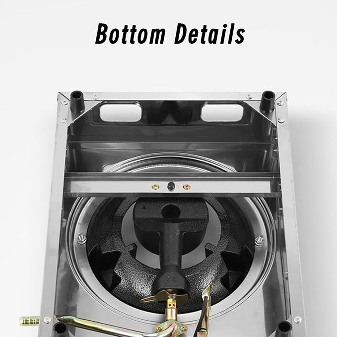 Estufa de Gas de 1 Quemador 30 cm Acero Inoxidable Protección de Apagado miniatura 5