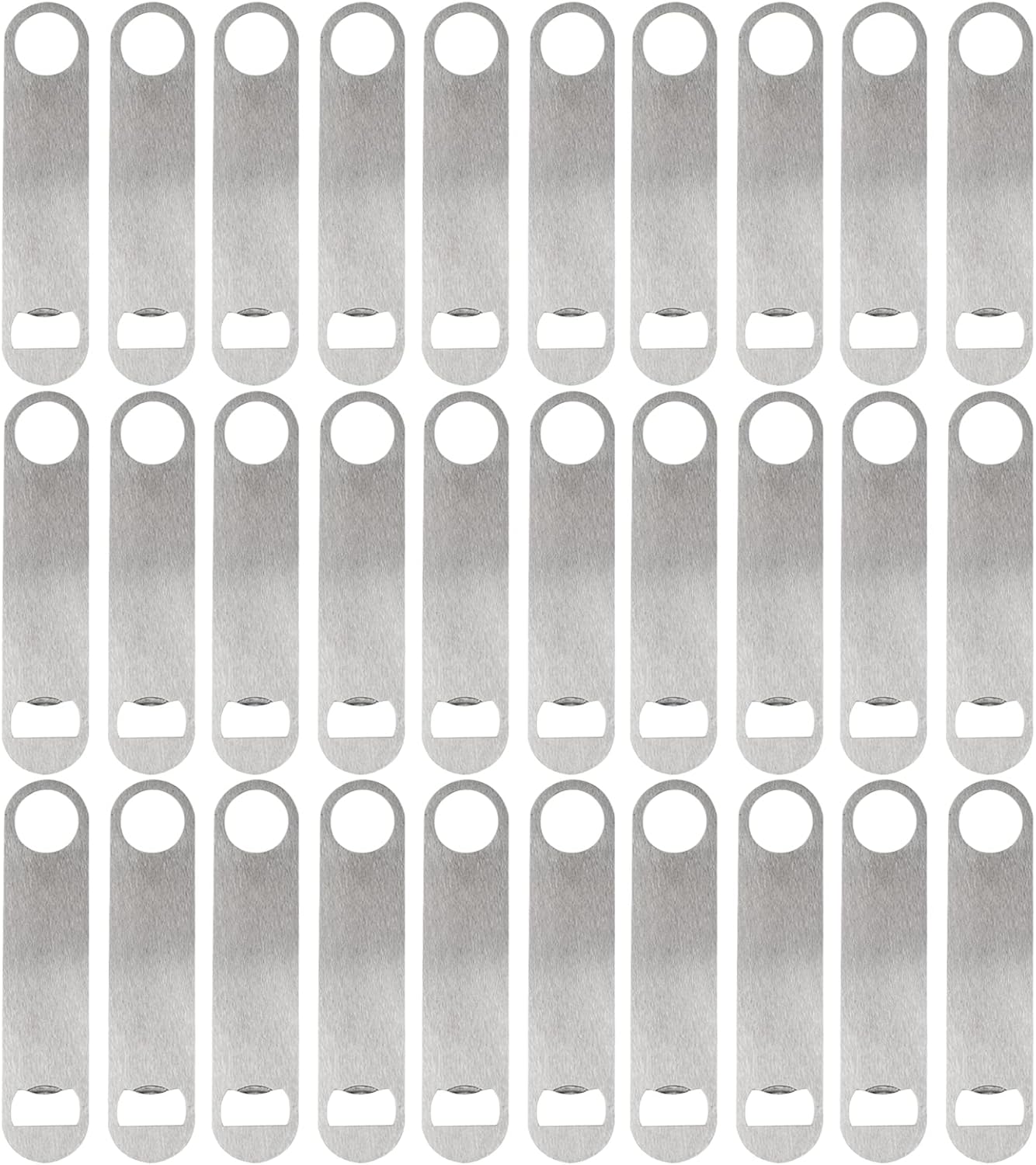 30 Pcs Flat Bottle Opener 7 Inch Stainless Steel Beer bottle Openers Heavy Duty Bar Blade Solid Bottle Cap Opener Funny Bartender Bottle Opener for Kitchen Restaurant Party Supplies,Silver