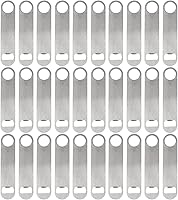 Vista 10 de 30 abridores de botellas planos de 7 pulgadas, de acero inoxidable, negro, abridor de botellas de cerveza, hoja de barra resistente, abrebotellas