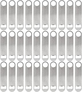 30 Pcs Flat Bottle Opener 7 Inch Stainless Steel Beer bottle Openers Heavy Duty Bar Blade Solid Bottle Cap Opener Funny Bartender Bottle Opener for Kitchen Restaurant Party Supplies,Silver