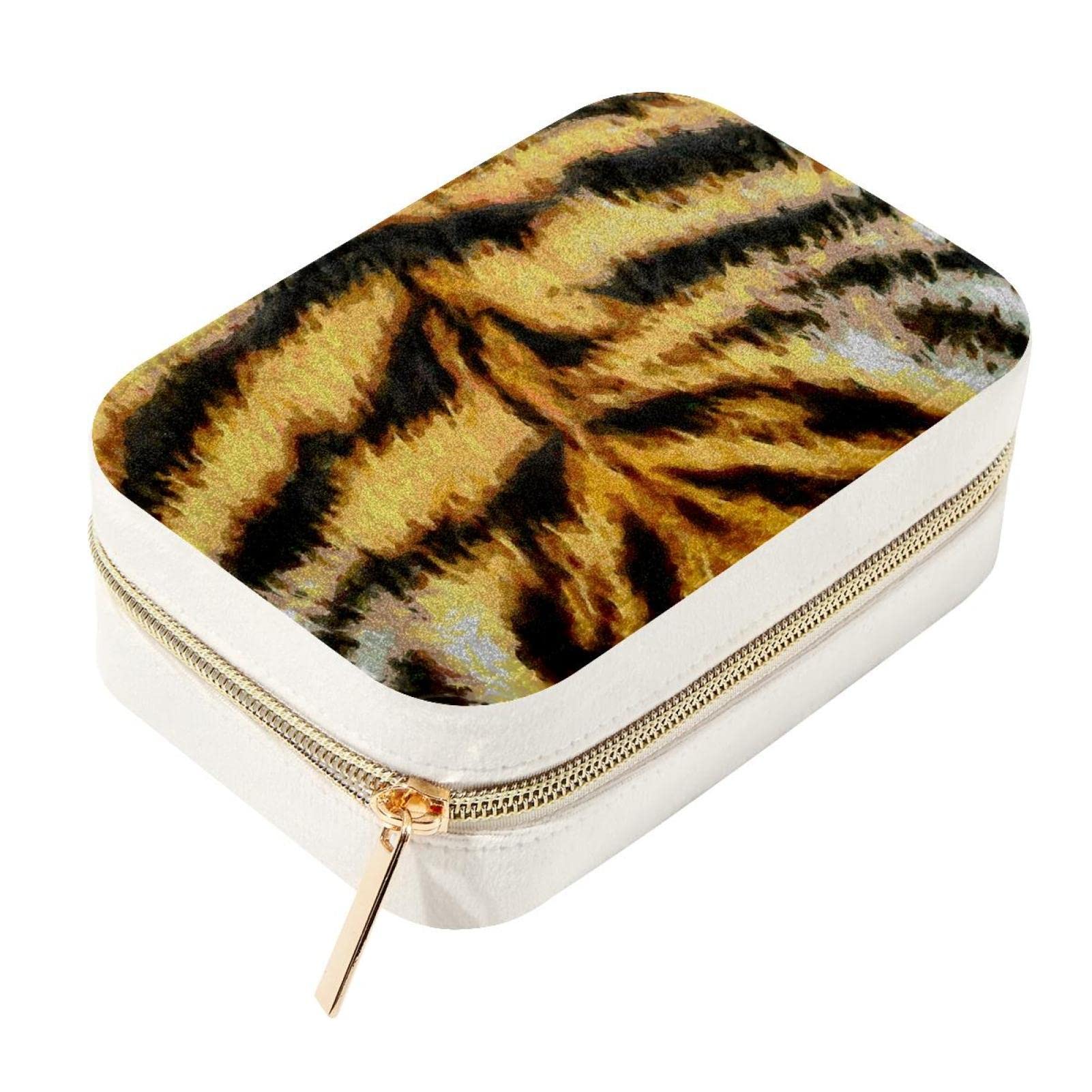 Boîte à bijoux de voyage tigre pour bagues colliers boucles d'oreilles