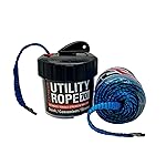 Rapid Rope Canister 70ft Blue Flat Tactical Paracord, Made in USA, 1100lb Tested Heavy Duty Poly Rope Test Cord, Non-Tangle Dispenser Included - Hiking, Camping, Survival, Utility, Climbing
