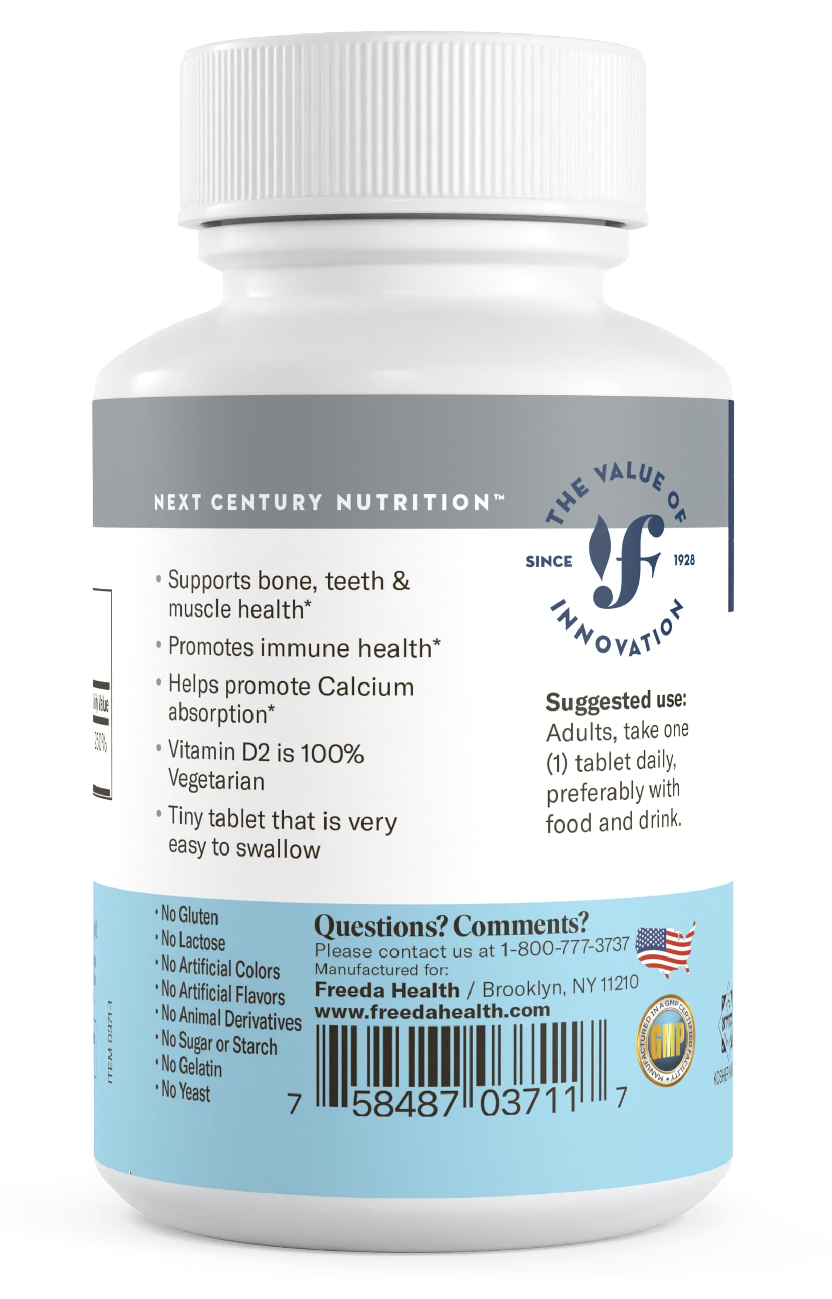 FREEDA Vitamin D2 2000 IU for Bone & Immune Support – Vegan, 100 Tablets — Amazon image 8