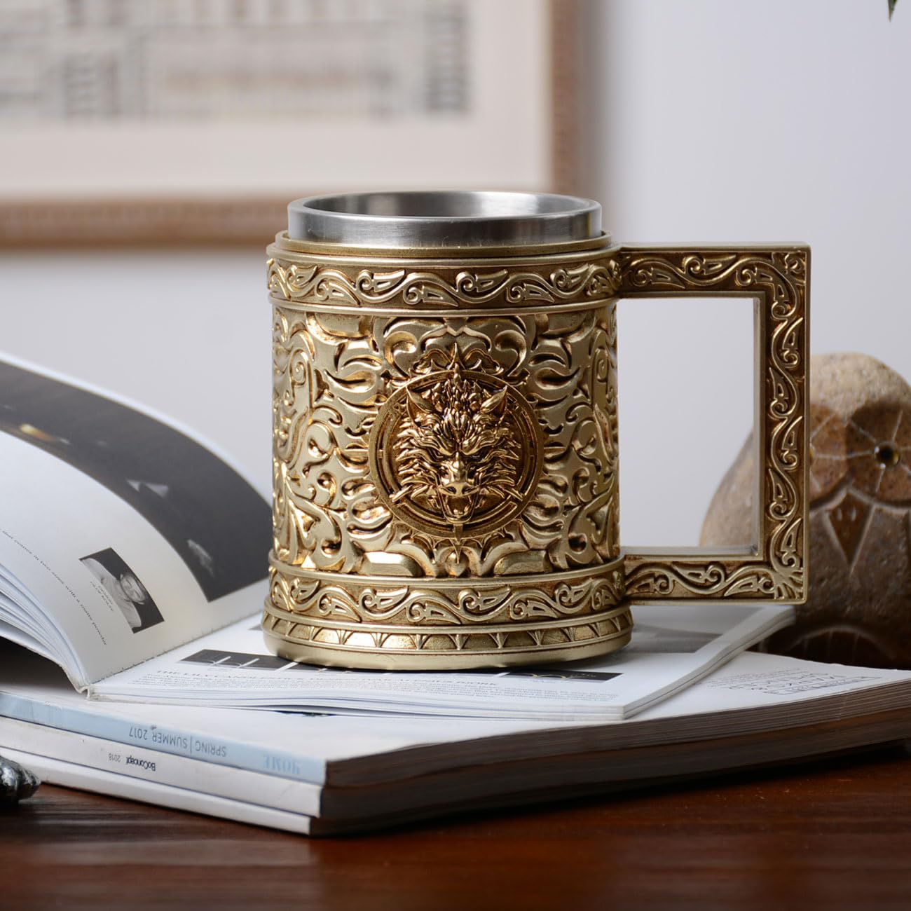 HAUCOZE Chope à Bière Tankard Gobelet à Boire pour Oktoberfest Café 450ml