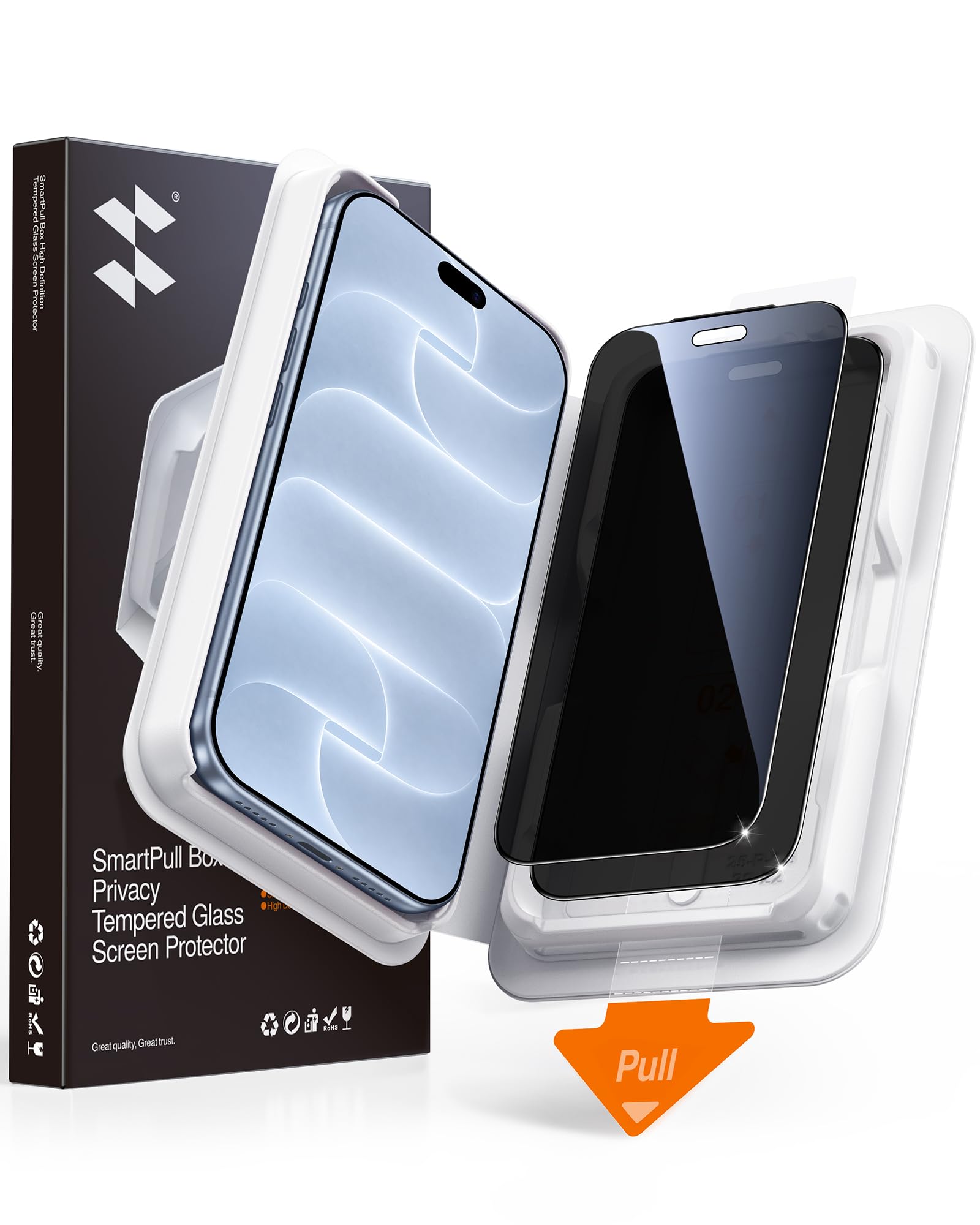 SMARTDEVIL 2 Pack Tempered Glass for iPhone 18 Pro Privacy Screen Protector