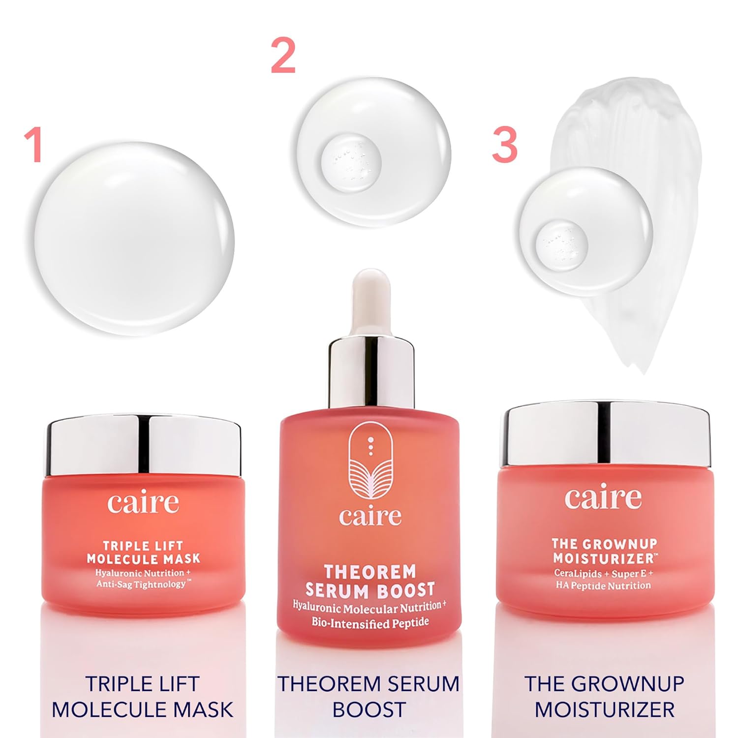 Caire ‘Own Your Age’ Hyaluronic Acid Peptide Deep Infusing Serum for Face, Eyes + Neck | Wrinkle Fighting, Collagen Generation for Women Over 40 | 30ml