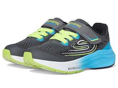 SKECHERS KIDS Elite Sport Stride 403952L (Little Kid/Big Kid) Boys Shoes Charcoal/Blue : 12 Little Kid M, Textile