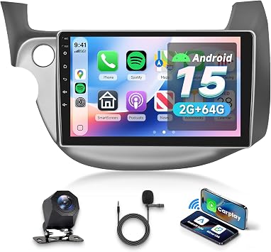 5G WiFi Android 15 Car Stereo for Honda Fit 2008-2013 with Wireless Carplay Android Auto, 9 Inch Touch Screen Radio Support GPS/Bluetooth/SWC/Backup Camera