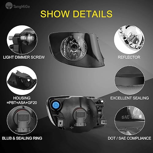 Miniatura 4 de TangMiGe Faros antiniebla para BMW E92 E93 (323i Sedán, 328i 335i 335is Convertible, 328i 328xi 335i 335xi 335is Coupe, 335i xDrive Sedán), todo sin