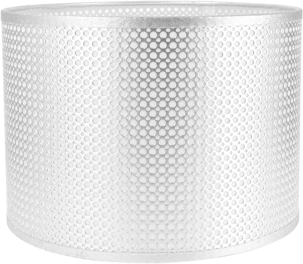 ARTIBETTER Lampshade, Rustic Modern Silver Table Lamp Shade, Round Cloth Metal Trim, Durable & Space-Saving, Suitable for Living Room, Bedroom, Study Room, Floor Lamp Shade, Table