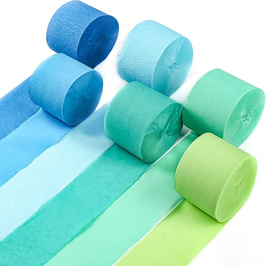 Product image for PartyWoo Crepe Paper Streamers 6 Rolls 492ft - 2