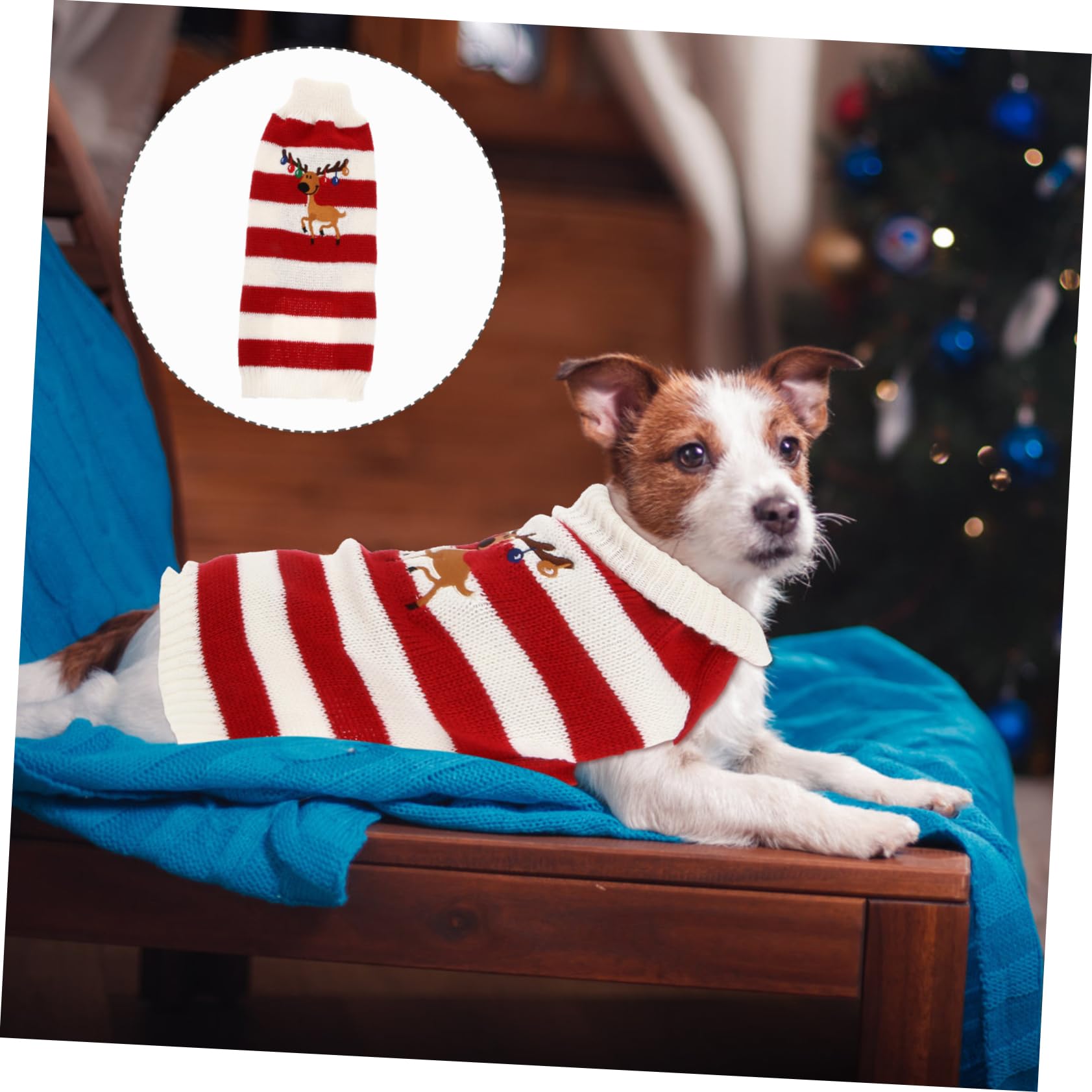 Suéter para Mascotas Ropa para Perros Suéter De Punto De Alce Festivo Cálido para Fiesta De Navidad De Talla M Color Rojo