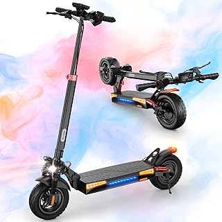 iScooter Electric Scooter Adults, 900W Motor E Scooter with 28MPH Top Speed & 25 Miles Range, 10" Off Road Pneumatic Tires, Height-Adjustable Commuting Scooter for Adults with Ambient Light and APP