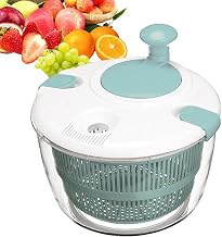 salada – Cozinha grancom capa5 L, giratório manual alface com trava segura e alça giratória, vegetais, giradores salada com tigela, lavadora frutas multiuso para uso doméstico
