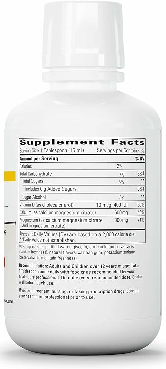 Integrative Therapeutics Liquid Calcium Magnesium 2:1 - Supplement for Bone Support* - Delicious Formula - Does Not Contain Sugar, Gluten or Dairy - Orange Vanilla, 16 oz (32 Servings)