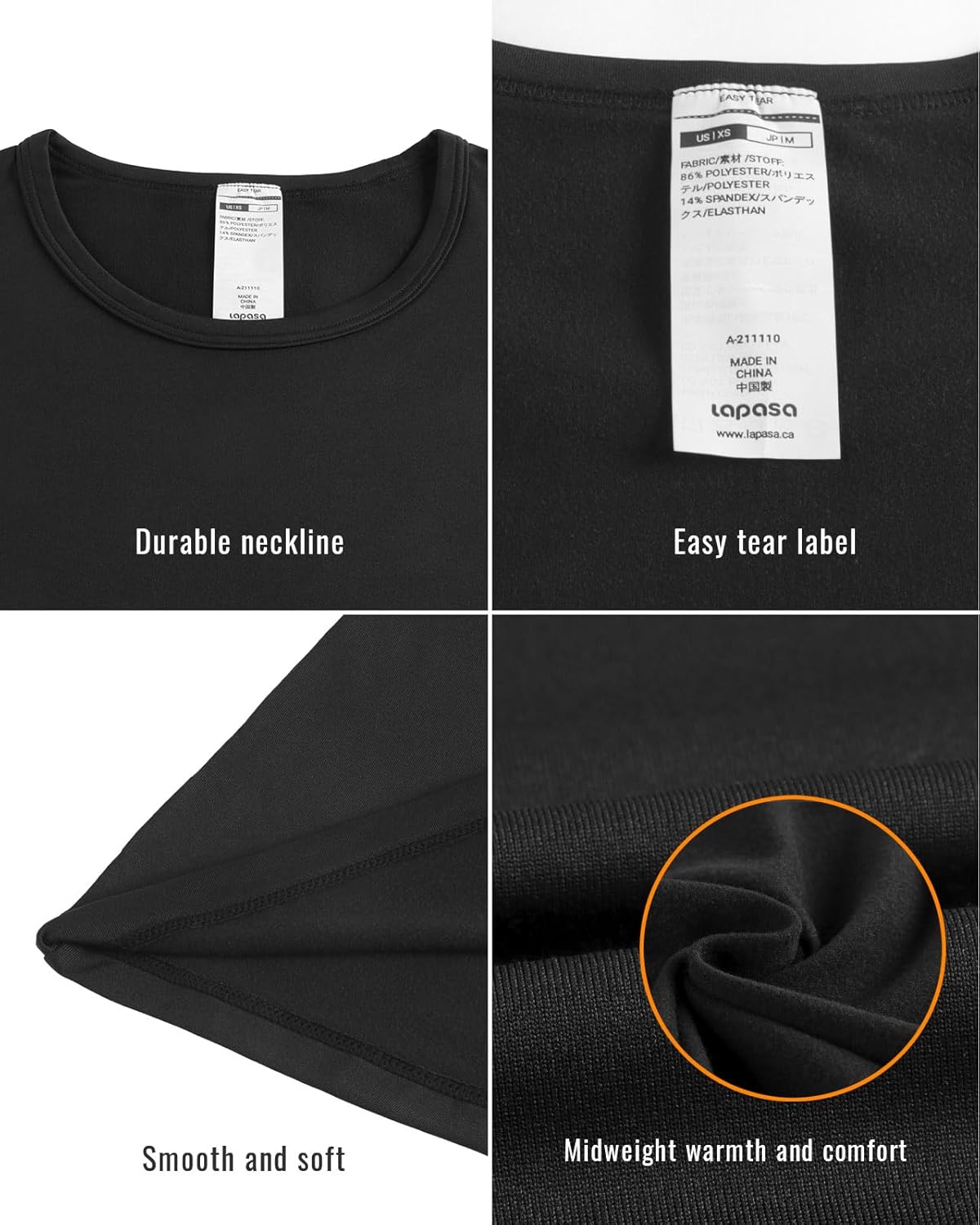 LAPASA Women Thermal Shirt Crewneck Mock Neck Turtleneck Base Layer Fleece Top Thermoflux Lightweight Midweight Heavyweight - Image 6