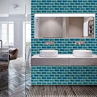 Vista 4 de Alwayspon Adhesivo de vinilo con efecto de mármol retro, adhesivo de transferencia de azulejos, adhesivo para salpicaduras de cocina y baño, 12 x 6