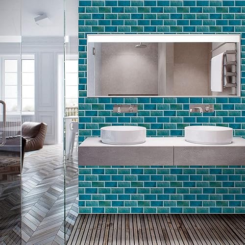 Miniatura 4 de Alwayspon Adhesivo de vinilo con efecto de mármol retro, adhesivo de transferencia de azulejos, adhesivo para salpicaduras de cocina y baño, 12 x 6