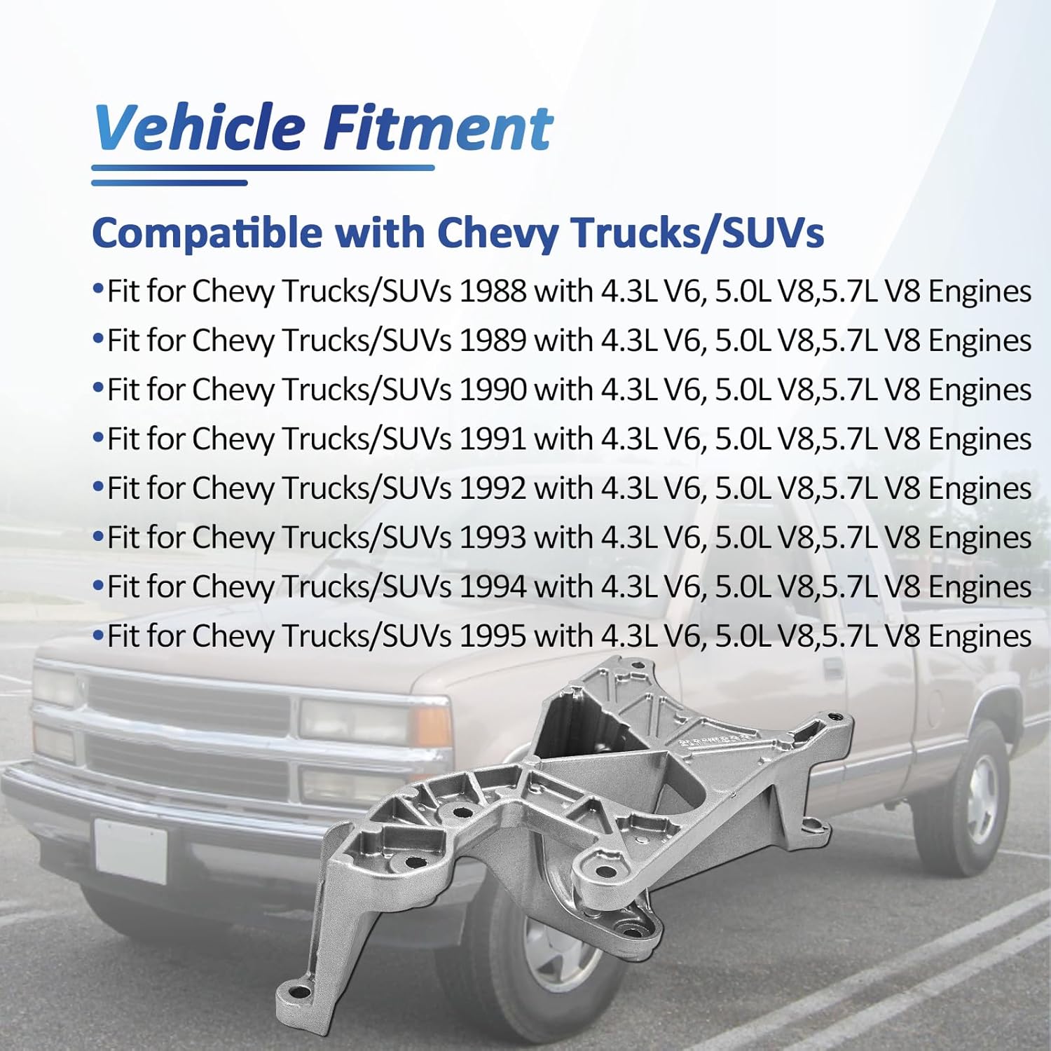10233233 Alternator Power Steering Bracket w/Bolts Compatible with Chevy,Compatible with GMC Truck 4.3l 5.0l 5.7l 1988-1995 Replace# 10118701