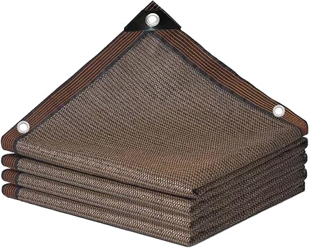 Awning Shade Net with 85%-95% Shade Effect with Eyelets Shade Net Water and Breathable for Greenhouses or Car Spaces (Brown 12-Pin / 2 m x 6 m / 6.6 ft x 23 ft)