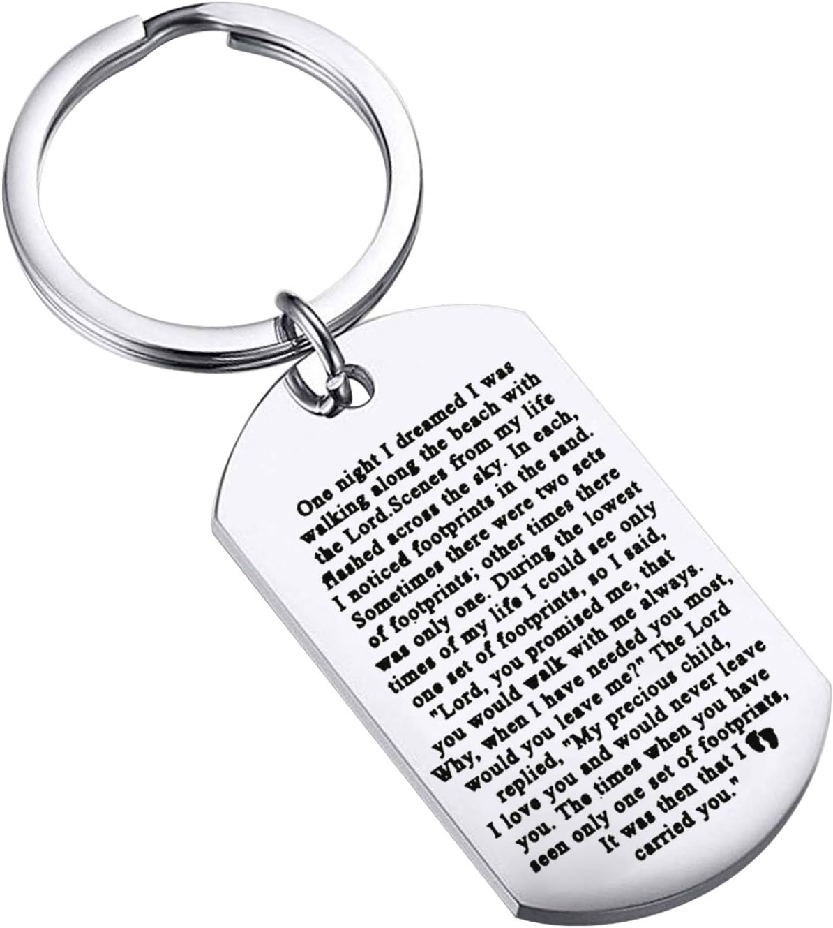 Footprints in The Sand Prayer Key Poems Quote Gift When You Saw Only One Set of Footprints It was Then That I Carried You Key