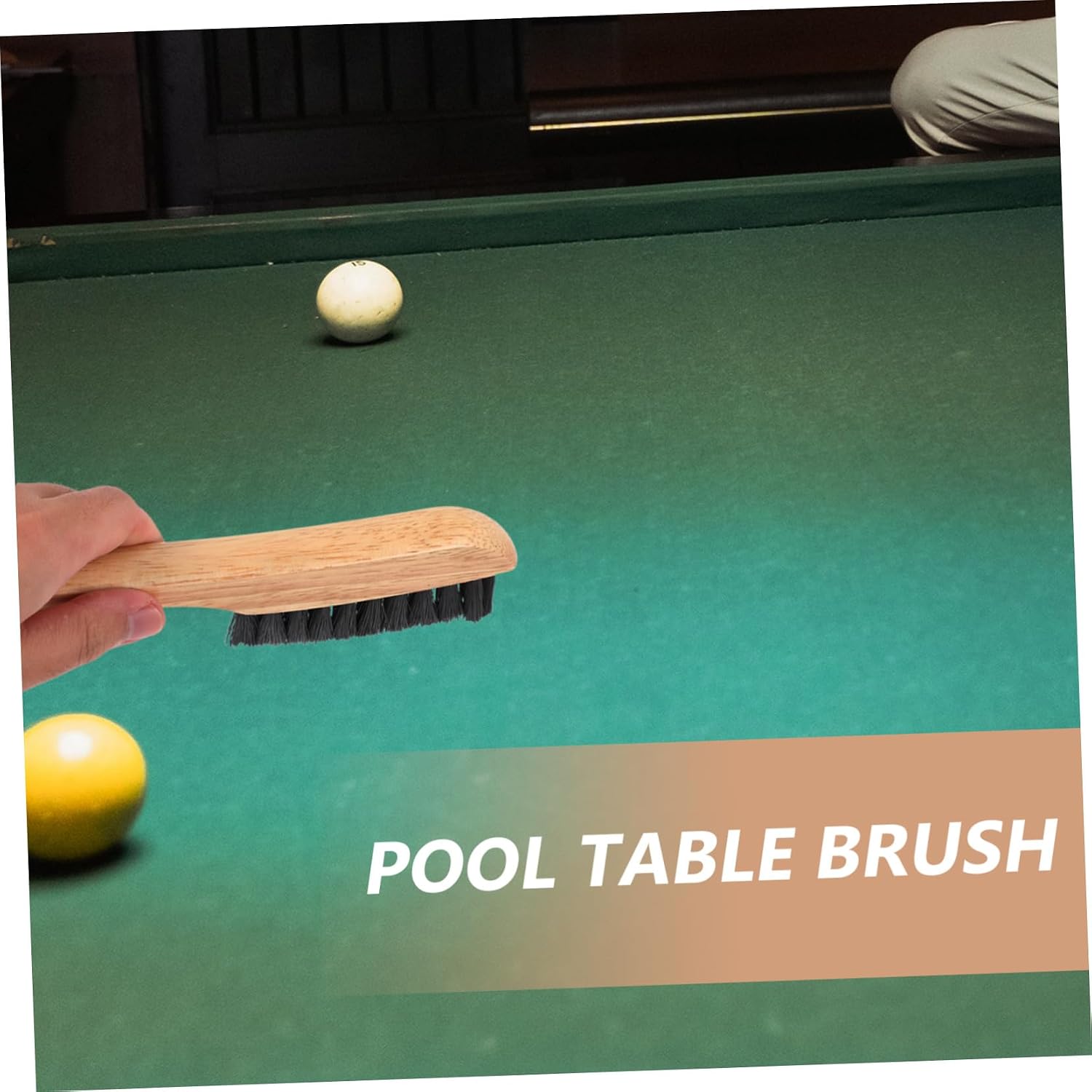 Pool Table Felt Cleaner with Gentle Bristles Solid Wood Handle Billiards Brush for Dust and Dirt Removal Practical Multi-use Billiard Table Accessory for Cushions and Rails