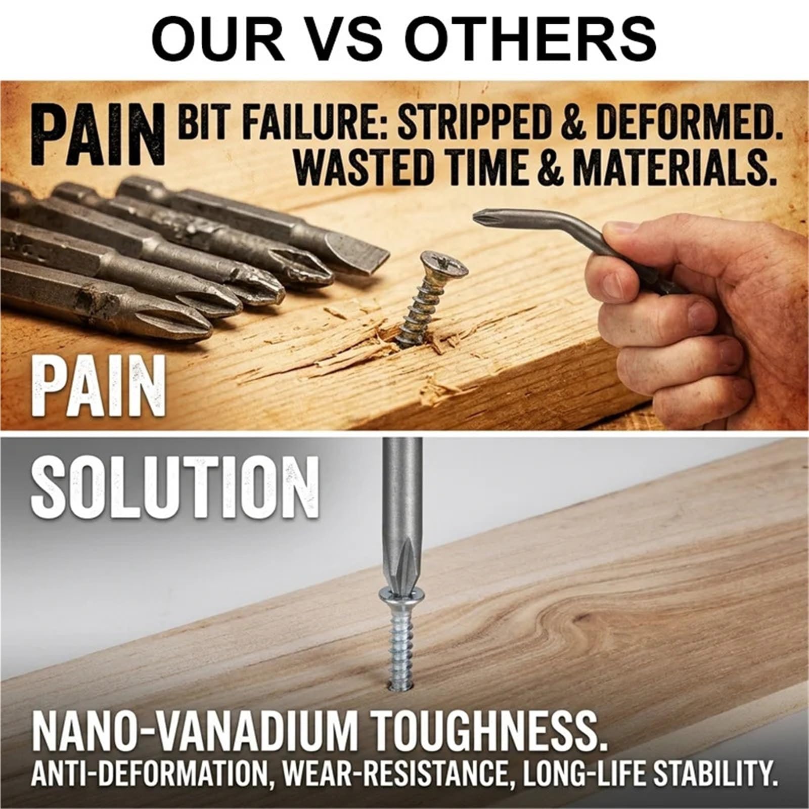 Embouts de tournevis Jeu d'embouts de tournevis à fente et Phillips étendus, embouts trempés longue tige, tailles 3/4/5/6mm for les outils vissage réparation domestique(10PCS)