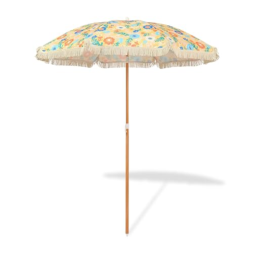 Seazul 5.2ft Patio Umbrella with Fringe, Beach Umbrella, Fringe Umbrella