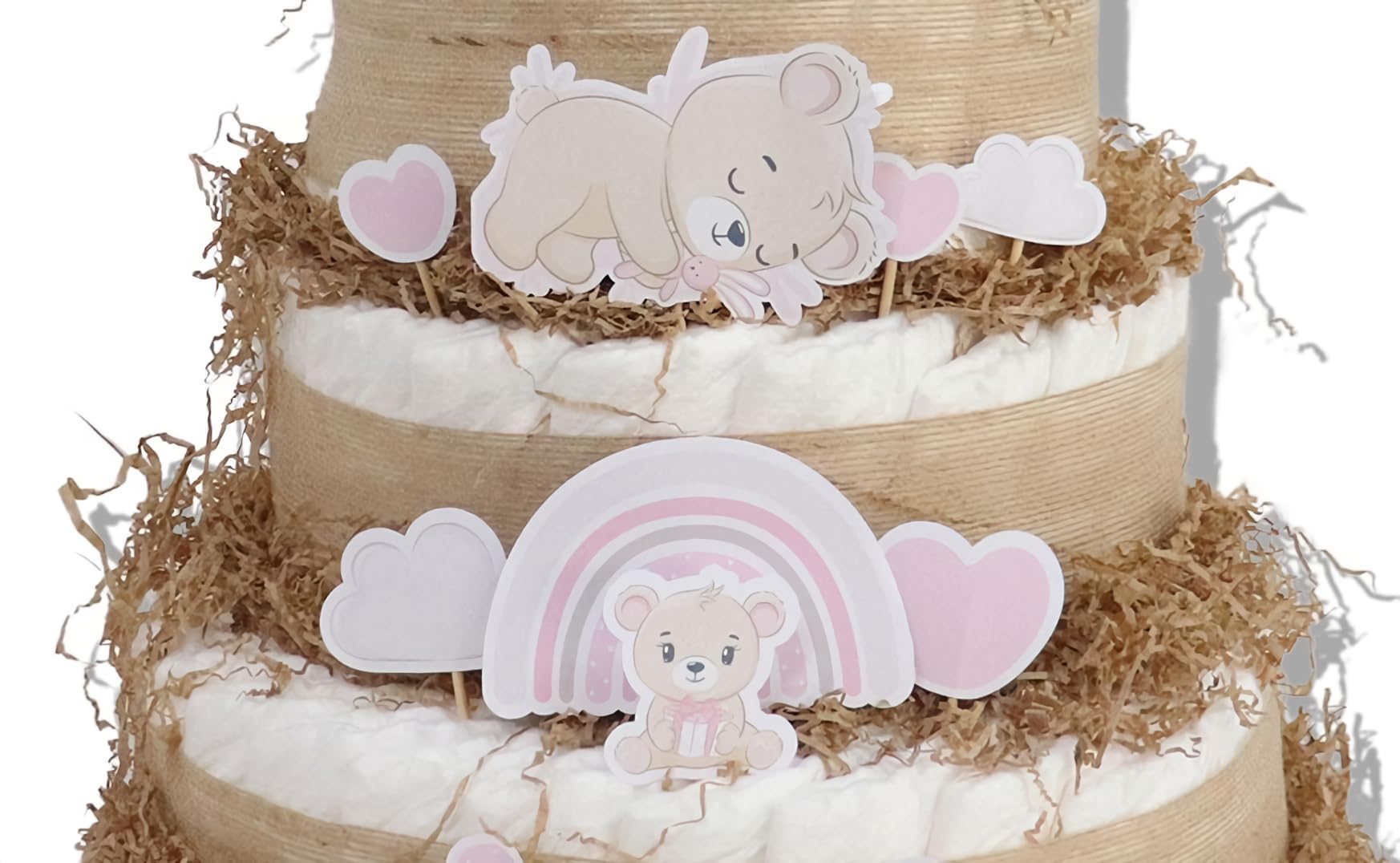 Tarta de pañales 4 pisos modelo OSITAS - Regalos para recién nacido - baby shower - TARTAS DE PAÑALES Y MÁS