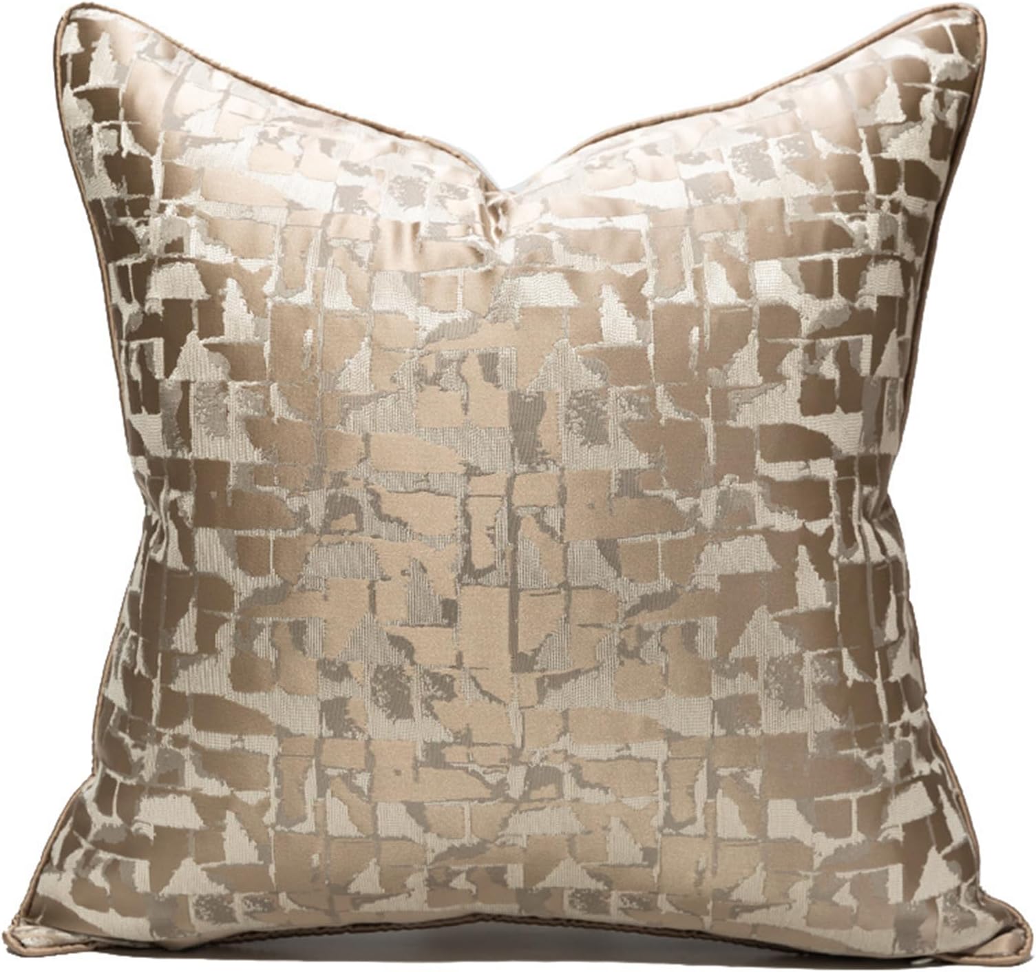vctops Gold Decorative Luxurious Throw Pillow Covers Jacquard Square Cushion Cases Pillowcase for Bed Sofa Couch Chair Car Home Decor (Brown A,18"x18")