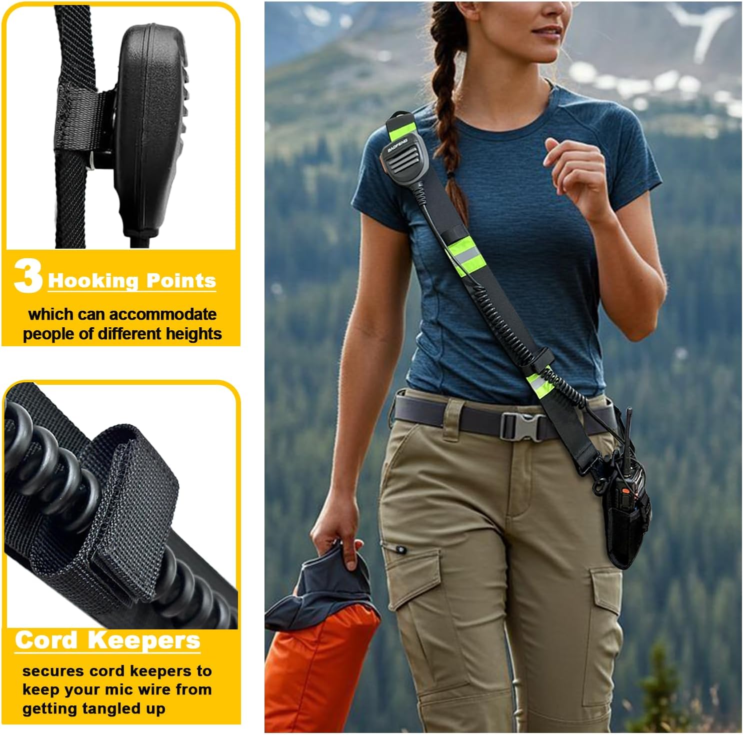 Radio Strap and Holder | Adjustment Ability | Ballistic Nylon and Hardware | for Kenwood Motorola Baofeng Ham Two Way Walkie Talkies (4 Pack)