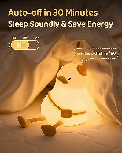 Miniatura 2 de Luz nocturna de pato para niños, bonita lámpara de noche para bebé, cosas geniales, luz nocturna suave, regalo kawaii, luz portátil recargable y de