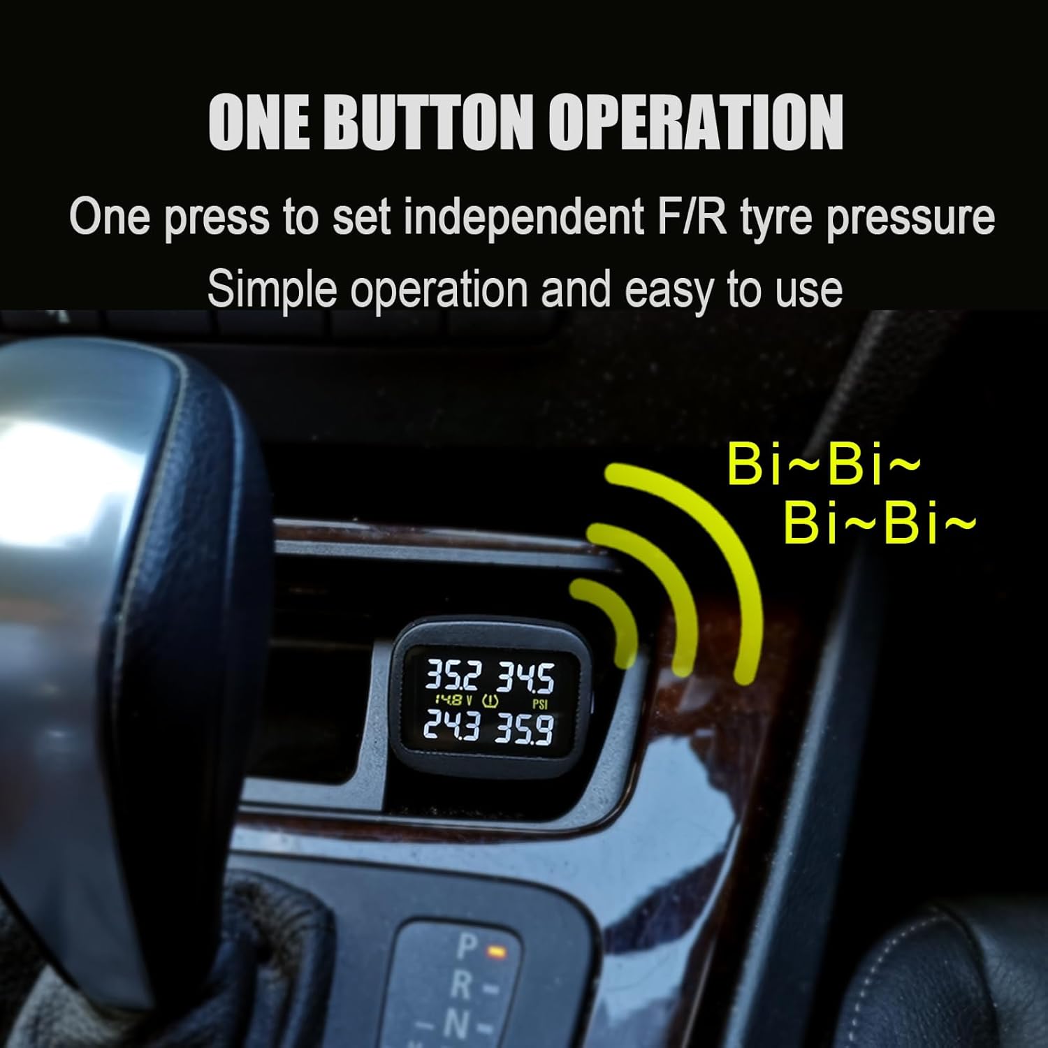Promata Tire Pressure Monitoring System(0-116PSI) with 4 Sensors & 6 Alarm Modes, Real-time Monitor Car Battery Voltage, Colorful TPMS Display for Travel RV Truck Motorhome Camper