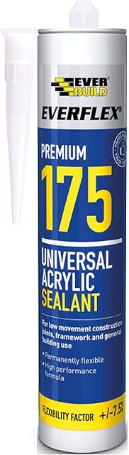 Everbuild Premium 175 Premium | High Quality Universal Acrylic Sealant, Suitable for Internal and External Sealing - 300ml - White