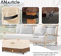 Vista 73 de Funda para sofá biplaza (2 asientos) y muebles de patio/exteriores, 58 pulgadas de ancho x 32.5 pulgadas de profundidad x 31 pulgadas de alto, Beige